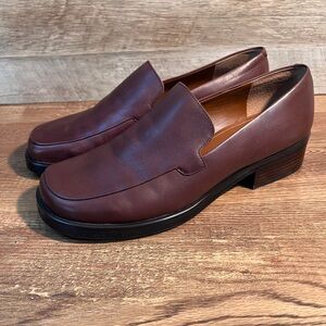 Franco Sarto Women's Brown Leather Bocca Loafers Oxford Brown Leather Flex Sole